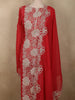 Dark Pink Floral Sequins Embroidered Design Georgette Unstitched Salwar Material with Dupatta