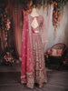 Dark Pink Floral Sequins Embroidered Design Net Bridesmaid Lehenga With Dupatta