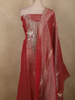 Dark Pink Floral Sequins and Zardozi Embroidered Design Tissue Unstitched Salwar Material with Dupatta