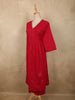Dark Pink Floral Thread Embroidered Design Cotton Salwar Suit