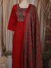 Dark Pink Kalamkari Printed Design Cotton Straight Cut Salwar Suit with Dupatta