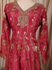 Dark Pink Floral Vine Zari Embroidered Design Banarasi Silk Festive Wear Palazzo Suit with Matching Dupatta