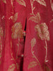 Dark Pink Floral Vine Zari Embroidered Design Banarasi Silk Festive Wear Palazzo Suit with Matching Dupatta