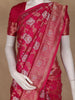 Dark Pink Floral Woven Design Pure Banarasi Silk Saree