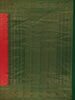 Dark Pink Floral Woven Pure Kanchipuram Silk Saree With Contrast Green Border - Diadem