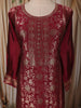 Dark Pink Floral Zari Embroidered Design Banarasi Silk Straight Cut Salwar Suit with Dupatta