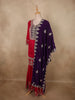 Dark Pink Floral Zari Embroidered Design Georgette Palazzo Suit with Contrast Dupatta