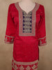 Dark Pink Floral Zari Embroidered Design Georgette Palazzo Suit with Contrast Dupatta