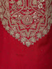 Dark Pink Floral Zari Embroidered Design Georgette Straight Cut Salwar Suit with Choker Dupatta