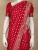 Dark Pink Floral Zari Woven Banarasi Silk Saree with Designer Border