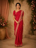 Dark Pink Floral Zari Woven Banarasi Silk Saree with Designer Border