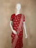 Dark Pink Floral Zari Woven Design Banarasi Silk Saree with Zari Border