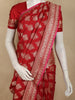 Dark Pink Floral Zari Woven Design Banarasi Silk Saree with Zari Border