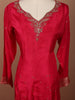 Dark Pink Floral Zari Woven and Sequins Embroidered Design Semi Silk Anarkali Salwar Suit with Matching Designer Dupatta