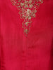 Dark Pink Floral Zari Woven and Sequins Embroidered Design Semi Silk Anarkali Salwar Suit with Matching Designer Dupatta