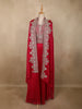 Dark Pink Floral Zari and Beads Embroidered Design Georgette Palazzo Salwar Suit with Coat