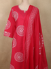Dark Pink Geometric Printed Design Cotton Salwar Suit with Dupatta