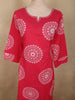 Dark Pink Geometric Printed Design Cotton Salwar Suit with Dupatta
