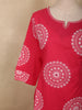 Dark Pink Geometric Printed Design Cotton Salwar Suit with Dupatta