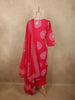 Dark Pink Geometric Printed Design Cotton Salwar Suit with Dupatta