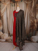 Dark Pink Geometric Printed Design Cotton Straight Cut Salwar Suit with Dupatta