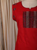 Dark Pink Geometric Printed Design Cotton Straight Cut Salwar Suit with Dupatta