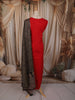 Dark Pink Geometric Printed Design Cotton Straight Cut Salwar Suit with Dupatta