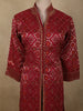 Dark Pink Geometric Zari Woven Design Bandhani Straight Cut Salwar Suit with Dupatta
