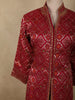 Dark Pink Geometric Zari Woven Design Bandhani Straight Cut Salwar Suit with Dupatta