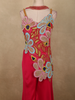 Dark Pink Heavy Floral Beads Embroidered Design Chiffon Palazzo Suit