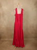 Dark Pink Heavy Floral Beads Embroidered Design Chiffon Palazzo Suit