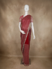 Dark Pink Heavy Sequins and Beads Embroidered Design Net Designer Saree