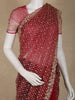 Dark Pink Heavy Sequins and Beads Embroidered Design Net Designer Saree