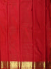 Dark Pink Mini Checked and Floral Butta Zari Woven Design Pure Kanchipuram Silk Saree with Zari Border
