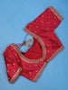 Dark Pink Motifs Design Silk Readymade Blouse - Diadem