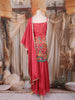 Dark Pink Peacock Embroidered Design Tissue Silk Palazzo Suit with Dupatta
