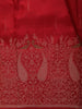 Dark Pink Peacock Zari Woven Kanchipuram Silk Saree