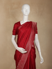 Dark Pink Peacock Zari Woven Kanchipuram Silk Saree