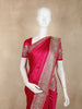 Dark Pink Satin Saree with Designer Border