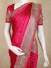 Dark Pink Satin Saree with Designer Border