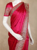 Dark Pink Satin Saree with Designer Border