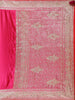 Dark Pink Satin Saree with Designer Border