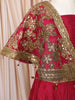 Dark Pink Sequins Design Crepe Kids Lehenga with Cape Overlay