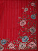 Dark Pink Solid Woven Design Pure Tussar Saree with Floral Border