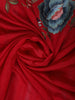 Dark Pink Solid Woven Design Pure Tussar Saree with Floral Border