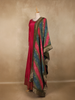 Dark Pink Stone Embellished Design Silk Gown with Multicolor Dupatta