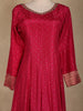 Dark Pink Stone Embellished Design Silk Gown with Multicolor Dupatta