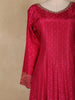 Dark Pink Stone Embellished Design Silk Gown with Multicolor Dupatta