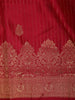 Dark Pink Striped Zari Woven Design Pure Kanchipuram Silk Saree with Zari Border