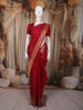 Dark Pink Striped Zari Woven Design Pure Kanchipuram Silk Saree with Zari Border